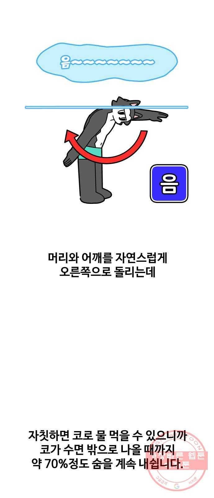수영만화일기 32화 자유형 호흡 6