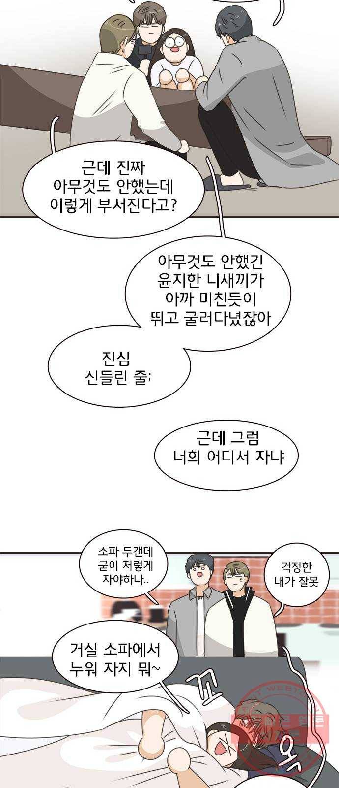 나의 플랏메이트 36화 침대 부쉈다 38